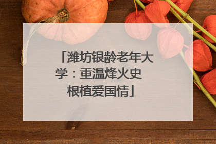 潍坊银龄老年大学：重温烽火史 根植爱国情