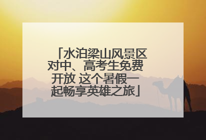 水泊梁山风景区对中、高考生免费开放 这个暑假一起畅享英雄之旅