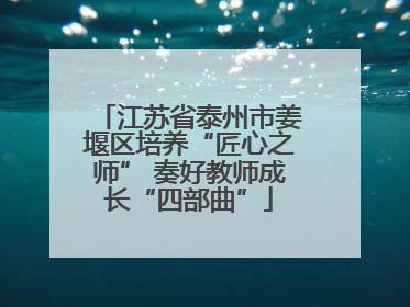 江苏省泰州市姜堰区培养“匠心之师” 奏好教师成长“四部曲”