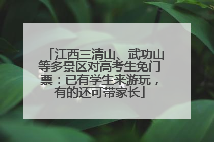 江西三清山、武功山等多景区对高考生免门票：已有学生来游玩，有的还可带家长