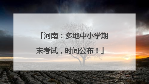 河南：多地中小学期末考试，时间公布！