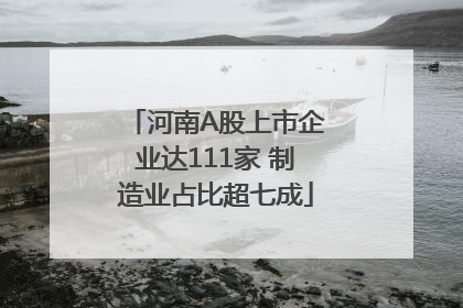 河南A股上市企业达111家 制造业占比超七成