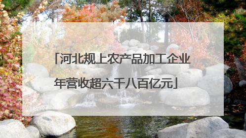 河北规上农产品加工企业年营收超六千八百亿元