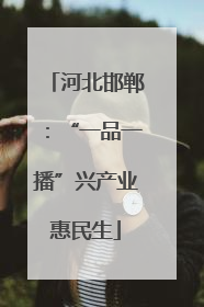 河北邯郸：“一品一播”兴产业惠民生