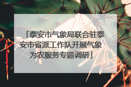 泰安市气象局联合驻泰安市省派工作队开展气象为农服务专题调研