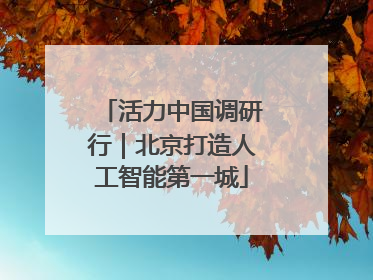 活力中国调研行｜北京打造人工智能第一城