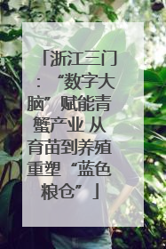 浙江三门：“数字大脑”赋能青蟹产业 从育苗到养殖重塑“蓝色粮仓”