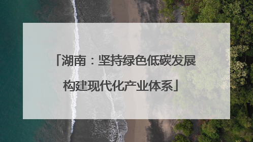 湖南：坚持绿色低碳发展 构建现代化产业体系