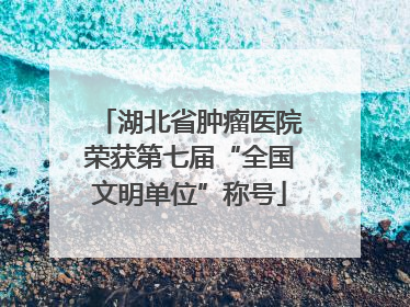 湖北省肿瘤医院荣获第七届“全国文明单位”称号