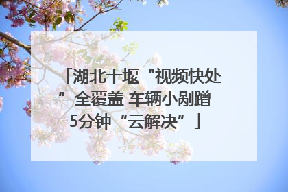 湖北十堰“视频快处”全覆盖 车辆小剐蹭5分钟“云解决”