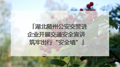 湖北随州公安交警进企业开展交通安全宣讲筑牢出行“安全墙”