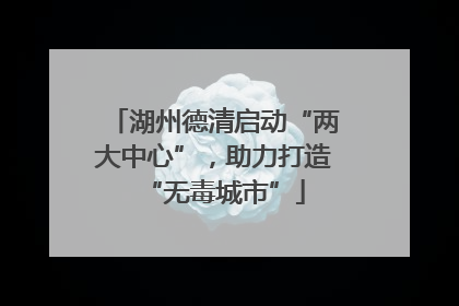 湖州德清启动“两大中心”，助力打造“无毒城市”