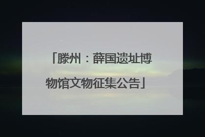 滕州：薛国遗址博物馆文物征集公告