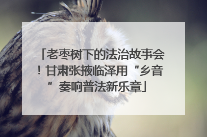 老枣树下的法治故事会！甘肃张掖临泽用“乡音”奏响普法新乐章