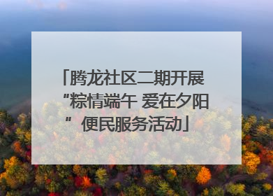 腾龙社区二期开展 “粽情端午 爱在夕阳”便民服务活动