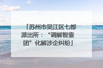 苏州市吴江区七都派出所：“调解智囊团”化解涉企纠纷