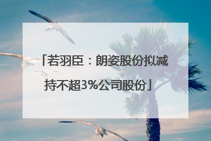 若羽臣：朗姿股份拟减持不超3%公司股份