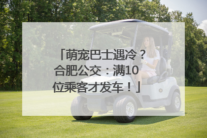 萌宠巴士遇冷？合肥公交：满10位乘客才发车！