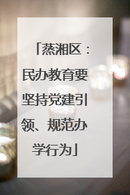 蒸湘区：民办教育要坚持党建引领、规范办学行为