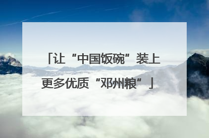 让“中国饭碗”装上更多优质“邓州粮”
