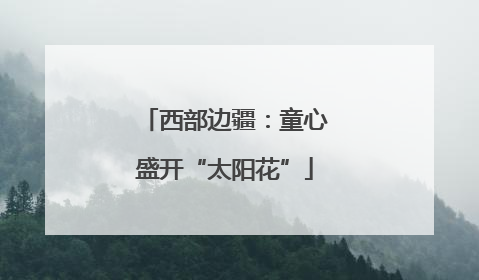 西部边疆：童心盛开“太阳花”