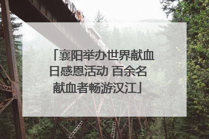 襄阳举办世界献血日感恩活动 百余名献血者畅游汉江