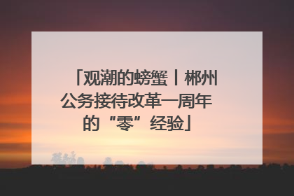 观潮的螃蟹丨郴州公务接待改革一周年的“零”经验