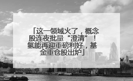 这一领域火了，概念股连夜批量“澄清”！氢能再迎重磅利好，基金重仓股出炉