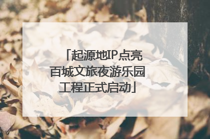 起源地IP点亮百城文旅夜游乐园工程正式启动