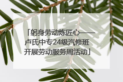 躬身劳动炼匠心——卢氏中专24级汽修班开展劳动服务周活动