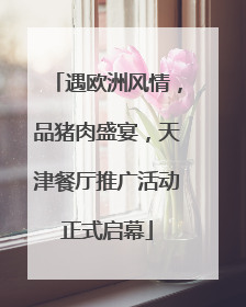 遇欧洲风情，品猪肉盛宴，天津餐厅推广活动正式启幕