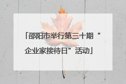 邵阳市举行第三十期“企业家接待日”活动