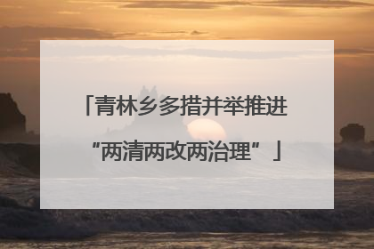 青林乡多措并举推进“两清两改两治理”