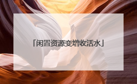 闲置资源变增收活水