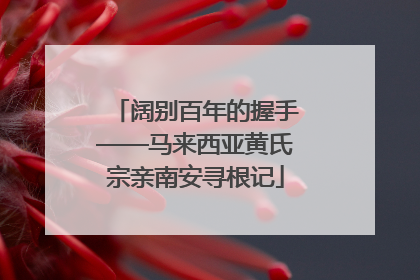 阔别百年的握手——马来西亚黄氏宗亲南安寻根记