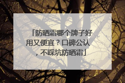 防晒霜哪个牌子好用又便宜？口碑公认，不踩坑防晒霜