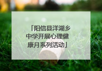 阳信县洋湖乡中学开展心理健康月系列活动