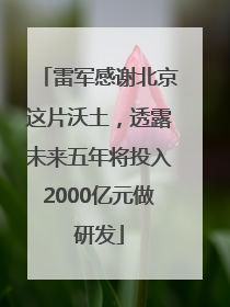 雷军感谢北京这片沃土，透露未来五年将投入2000亿元做研发