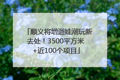 顺义将增遛娃潮玩新去处！3500平方米+近100个项目
