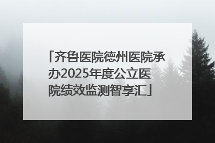 齐鲁医院德州医院承办2025年度公立医院绩效监测智享汇