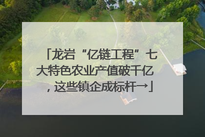龙岩“亿链工程”七大特色农业产值破千亿，这些镇企成标杆→