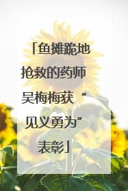 鱼摊跪地抢救的药师吴梅梅获“见义勇为”表彰