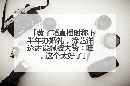 黄子韬直播时称下半年办婚礼，徐艺洋透露设想被大赞：哇，这个太好了