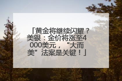 黄金将继续闪耀？美银：金价将涨至4000美元，“大而美”法案是关键！