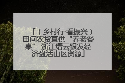 （乡村行·看振兴）田间农货直供“养老餐桌” 浙江缙云银发经济盘活山区资源