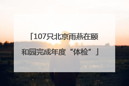 107只北京雨燕在颐和园完成年度“体检”