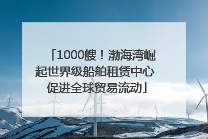1000艘！渤海湾崛起世界级船舶租赁中心 促进全球贸易流动