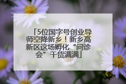 5位国字号创业导师空降新乡！新乡高新区这场孵化“问诊会”干货满满