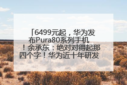 6499元起，华为发布Pura80系列手机！余承东：绝对对得起那四个字！华为近十年研发投入12490亿元